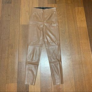 Zara Faux Leather Leggings (Camel)
